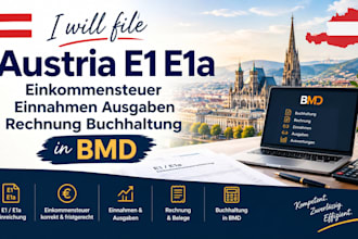 file austria e1 e1a einkommensteuer einnahmen ausgaben rechnung buchhaltung bmd