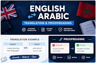 translate arabic and english and write