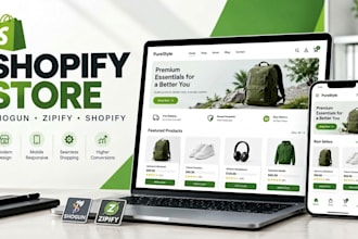 build shopify store, shopify website, landing page with shogun zipify