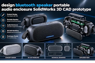 design bluetooth speaker portable audio enclosure solidworks 3d cad prototype