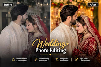 professionally edit wedding photos