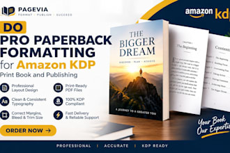 do pro paperback formatting for amazon KDP print book and publishing