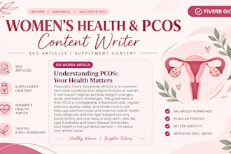 write  SEO optimized pcos  womens health supplement article