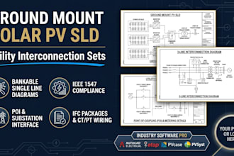 create ground mount solar sld and utility interconnection drawings