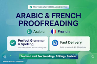 proofread and edit arabic and french texts
