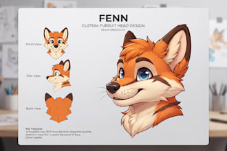 create a custom fursuit design, furry character and fursona