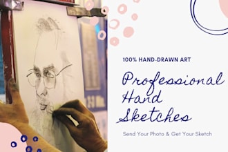 draw a realistic hand drawn pencil sketch and portrait