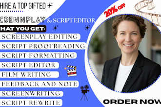 edit and proofread your screenplay movie script or film script