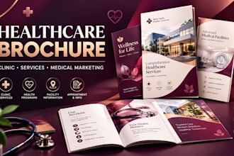 design healthcare service brochures clinic profiles  medical marketing materials