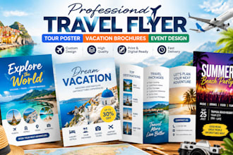 create professional travel flyer tour poster vacation brochure and event design