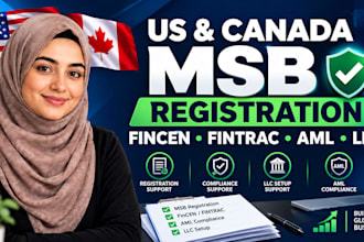 register US canada msb with fincen fintrac and provide aml compliance llc