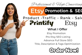 do etsy listing promotion and seo for esty sales and boost traffic