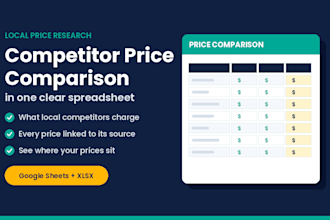 do a local competitor price comparison in a clear spreadsheet report