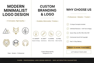 design 3 modern minimalist logo design for your business