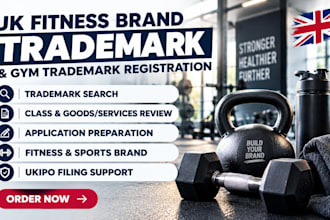 do UK trademark registration for fitness brand and gym