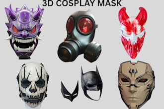 do custom 3d cosplay mask 3d halloween cosplay helmet props for 3d printing stl