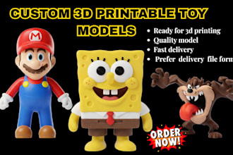 create custom 3d printable toy models, mini animals, action figure, figurine toy