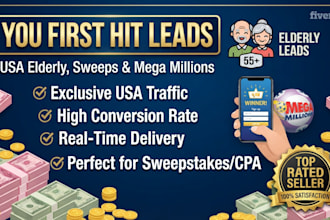 give you first hit leads USA elderly leads, sweeps leads and mega millions leads