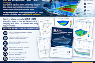 do iso 12215 scantling calculation report for boat ce mark approval