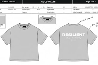 design streetwear tech pack oversized tshirts, hoodies ready for production