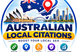 build 300 high da australian local citations for local SEO