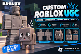 create 3d roblox ugc bundle, dynamic head, roblox bundle