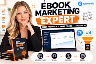 boost ebook marketing, ebook promotion, sales funnel, systeme io landing page