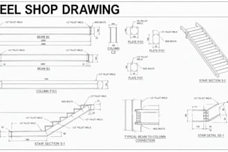 do steel shop drawing, mep and furniture shop drawing