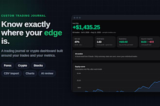 build a custom trading journal or crypto dashboard web app