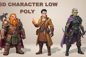 3d game assets low poly character props stylized unity game ready model