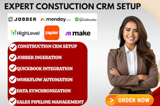 setup construction crm quickbooks jobber gohighlevel zapier integration monday