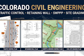 traffic control plan retaining wall plan swppp civil site grading plan colorado