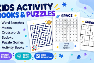 design kids activity books, puzzles, mazes and games