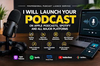 launch your podcast on apple podcasts, spotify and all major platform