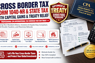 assist with cross border tax return, capital gains and state tax filling as CPA