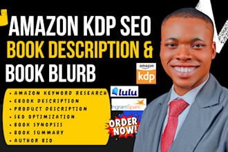 create an optimized amazon KDP description, blurb and keywords for visibility