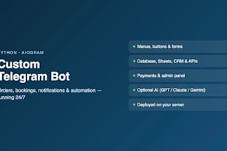 develop a custom telegram bot in python