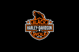 design black wolf harley davidson new logo
