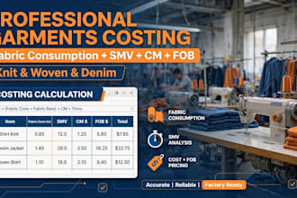 garments costing apparel smv calculation and consumption