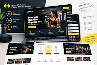 design gym booking website,fitness center website ,workout website