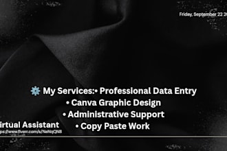 be your expert virtual assistant for data entry and canva design