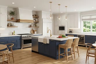 design 3d renderings for your kitchen and bathroom cabinet remodel