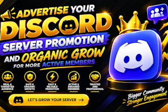 advertise,boost your discord server and organic promotion to a targeted audience