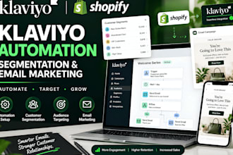 set up klaviyo automation, segmentation and email marketing