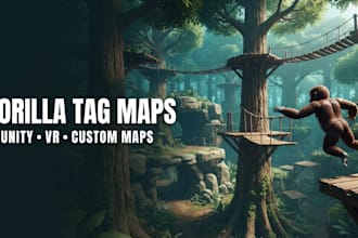 create a custom gorilla tag fan game map in unity
