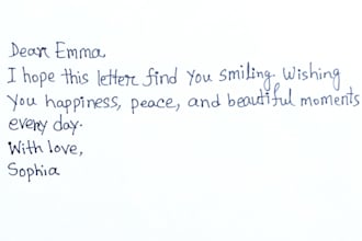 write beautiful handwritten letters in english
