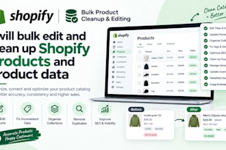 bulk edit and clean up shopify products and product data