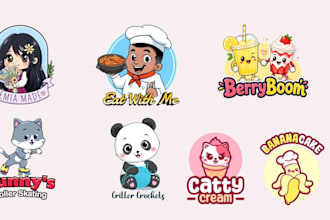 design and custom kawaii logo for vtuber