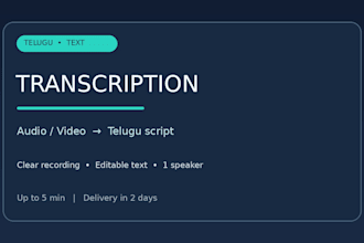 transcribe telugu audio and video into telugu text