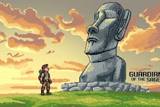 draw pixel art scene background animation for your game 2d pixel art, 8 bit art